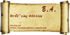 Brázay Albina névjegykártya